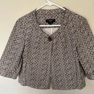 Talbots Brown/White Crop Jacket